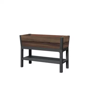 Vaso de planta KETER Deco Elevated Garden Bed 48L nogueira