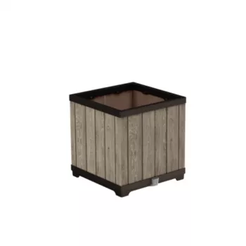 Vaso de planta quadrado KETER Deco Ashwood