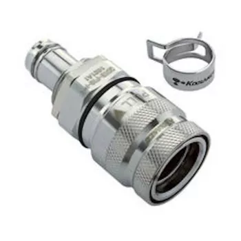 Conector rápido Koolance QDT3 Viton, fêmea, painel - 10 mm ID (3/8 polegadas)
