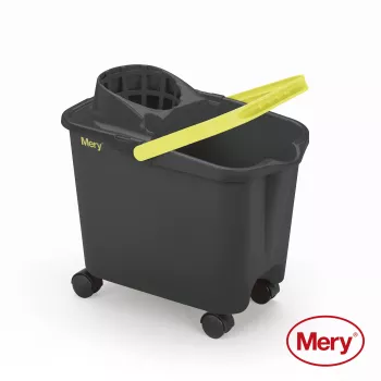 Balde MERY 14L com rodas encaixáveis cinzento