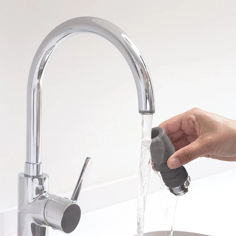 RAYEN 01083003 Filtro de água para torneira ajustável – Cerâmica multifásica, carvão ativado e algodão PP, instalação sem ferramentas, encaixe universal