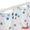 Cortinado de duche RAYEN 180x200cm branco/azul, poliéster