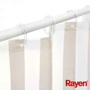 Cortinado de duche RAYEN 180x200cm branco/bege, PEVA