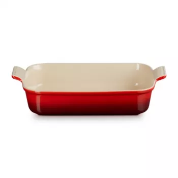 LE CREUSET Assadeira retangular Heritage grés 32x24cm / 4L vermelho