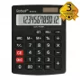 REBELL RE-8118-12 BX calculadora de bolso semi-desktop, LCD inclinado de 12 dígitos, alimentação dupla solar e pilha, preto