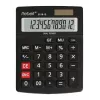 REBELL RE-8118-12 BX calculadora de bolso semi-desktop, LCD inclinado de 12 dígitos, alimentação dupla solar e pilha, preto
