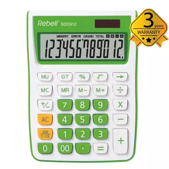 REBELL RE-SDC912GR BX calculadora de bolso semi-desktop 12 dígitos alimentação dupla cinzento
