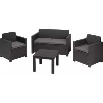 KETER conjunto de mobiliário de jardim Alabama conjunto cinzento