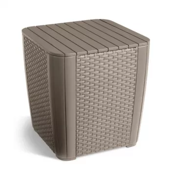 KETER mesa de jardim/caixa de arrumação Luzon Flat Wicker bege