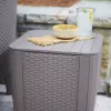 KETER mesa de jardim/caixa de arrumação Luzon Flat Wicker bege