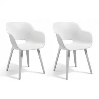 KETER cadeiras de jardim 2 unid. Akola branco