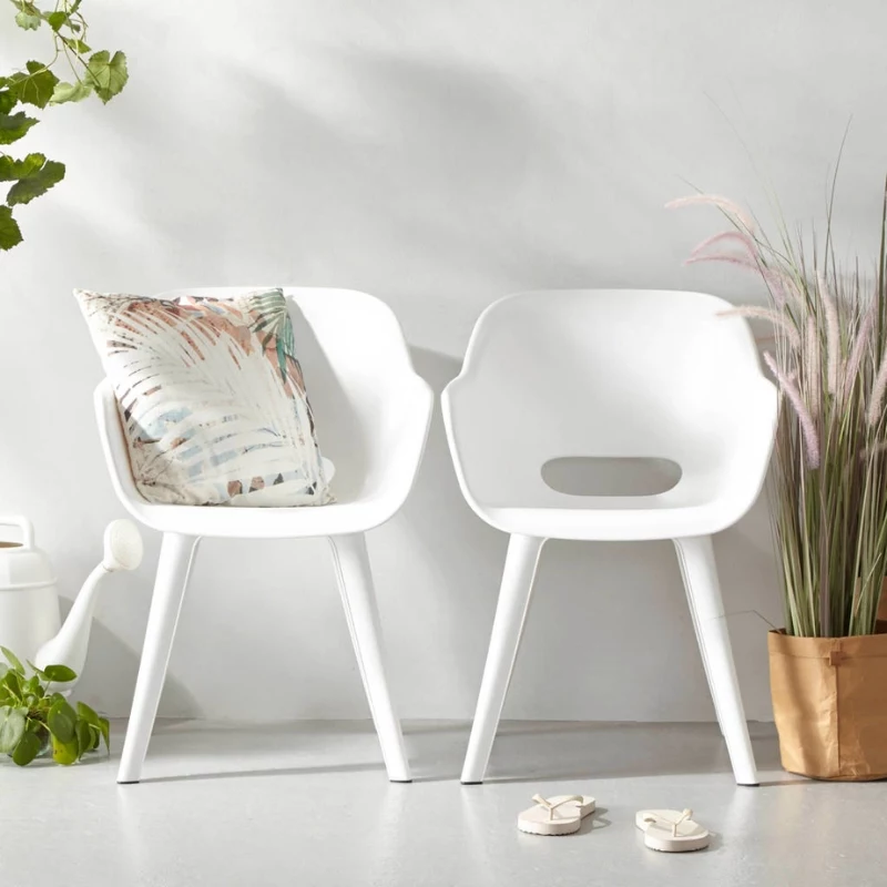 KETER cadeiras de jardim 2 unid. Akola branco