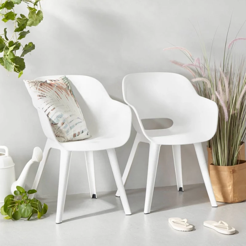 KETER cadeiras de jardim 2 unid. Akola branco