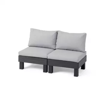 Sofá de jardim KETER Elements 2 lugares cinzento/cinzento-claro