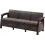 Sofá de jardim KETER Corfu Love Seat Max castanho de três lugares