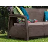 Sofá de jardim KETER Corfu Love Seat Max castanho de três lugares