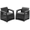 Cadeiras de jardim KETER Corfu Duo Set cinzento