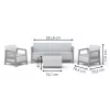 Conjunto de mobiliário de jardim KETER Scandi Linea conjunto de 3 lugares cinzento-claro/cinzento-aço-escuro