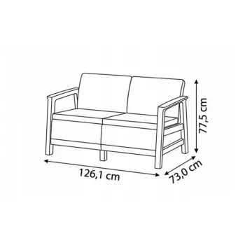 Sofá de jardim KETER Scandi Linea 2 lugares cinzento-cascalho/bege-claro