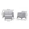 Conjunto de mobiliário de jardim KETER Scandi Forma conjunto de 2 lugares cinzento-claro/cinzento-aço-escuro