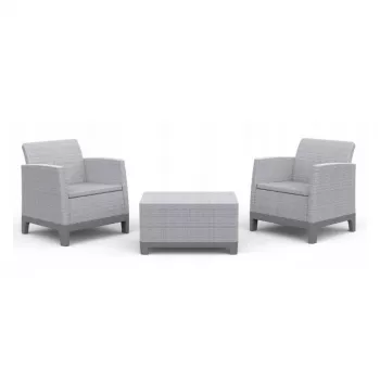 Conjunto de mobiliário de jardim KETER Scandi Forma conjunto de varanda cinzento-claro/cinzento-aço-escuro