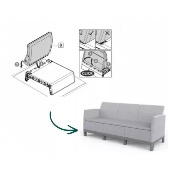 Sofá de jardim KETER Scandi Form 3 lugares cinzento-claro/cinzento-aço-escuro