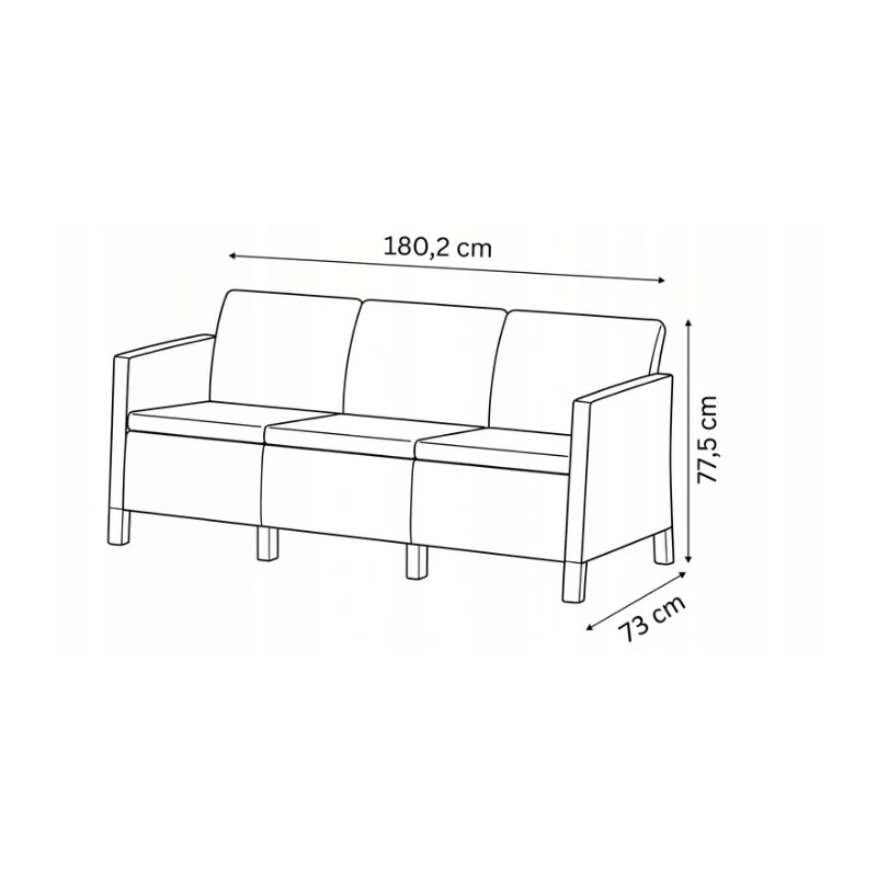 Sofá de jardim KETER Scandi Form 3 lugares cinzento-claro/cinzento-aço-escuro