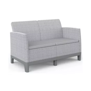 Sofá de jardim KETER Scandi Form 2 lugares cinzento-claro/cinzento-aço-escuro