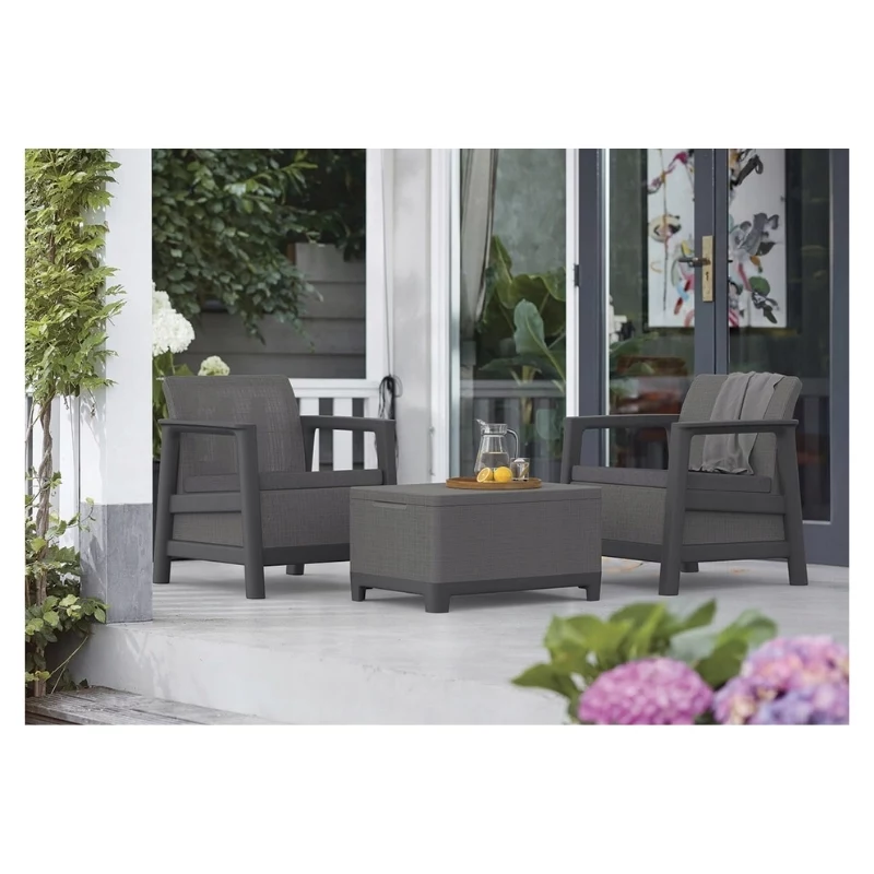 Conjunto de mobiliário de jardim KETER Scandi Linea conjunto de varanda cinzento