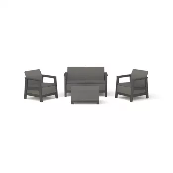 Conjunto de mobiliário de jardim KETER Scandi Linea conjunto de 2 lugares cinzento