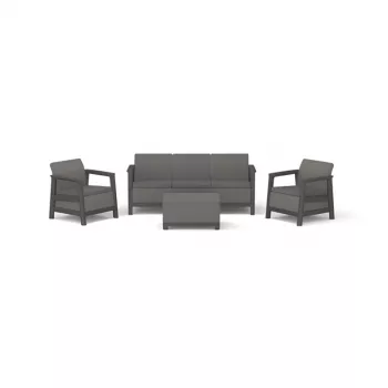 Conjunto de mobiliário de jardim KETER Scandi Linea conjunto de 3 lugares cinzento