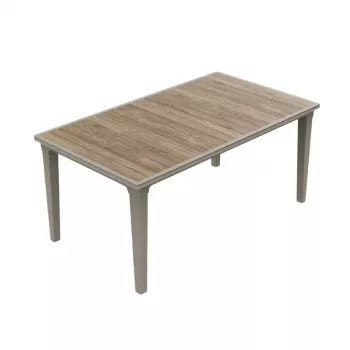 Mesa de jardim KETER Deco Futura tom madeira de freixo/bege