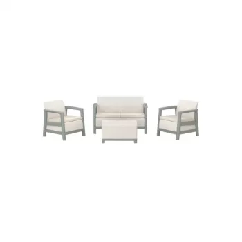 Conjunto de mobiliário de jardim KETER Scandi Linea conjunto de 2 lugares cinzento-cascalho/verde-sálvia Stone