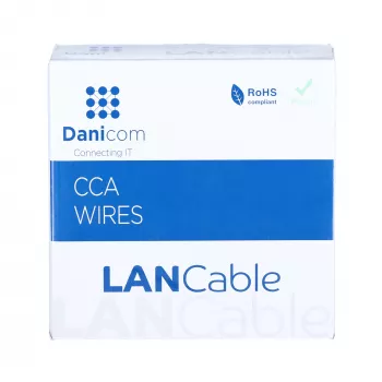 Cabo maciço DSIT CAT5e U/UTP 50m CCA em rolo, cinzento (DC-UTP5CCA50S-GRY)
