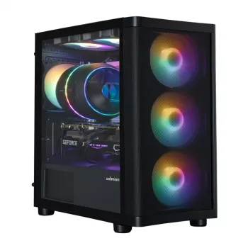 Zalman M4 SE Preto Caixa de PC mATX Mini Tower com 6 ventoinhas FRGB de 120mm