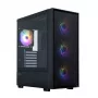 Zalman S6 caixa de PC ATX Mid Tower, 3 x 140mm + 1 x 120mm ventoinhas RGB fixas, vidro temperado, preto