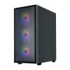 Zalman S6 caixa de PC ATX Mid Tower, 3 x 140mm + 1 x 120mm ventoinhas RGB fixas, vidro temperado, preto