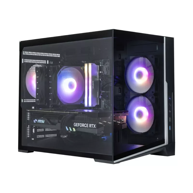 Zalman D30 Preto Caixa de PC mATX Mini Tower com 3 ventoinhas ARGB de 120mm e painel lateral em vidro temperado