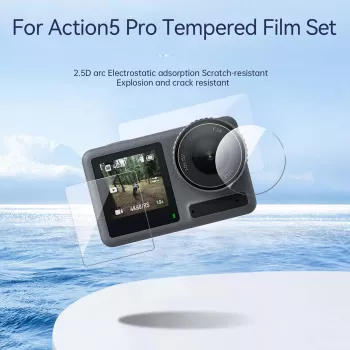 Capa de proteção para 2x ecrã e lente DJI Osmo Action 5 Pro / Telesin S6-flm-10tdj