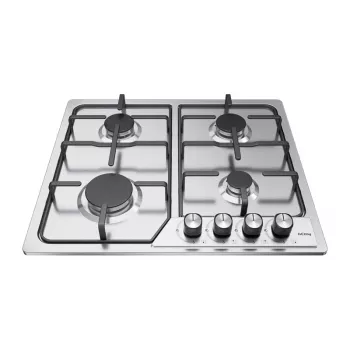 Fogão a gás independente ISEASY MGBG-604C com forno de 65L e grelhador, aço inoxidável