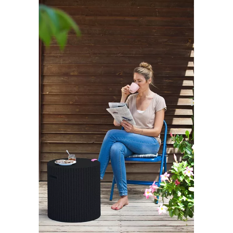 Mesa de jardim/caixa de arrumação KETER Cool Stool castanho