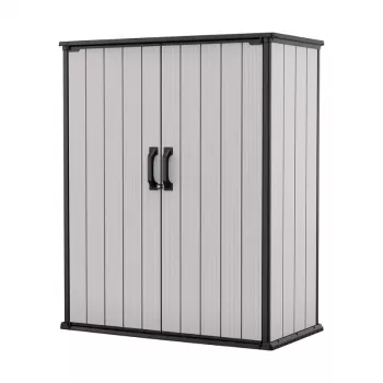 Casa de jardim Keter Premier Tall 29209552 – bege/castanho resina, 1700L, parede dupla, com fechadura