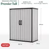 Casa de jardim Keter Premier Tall 29209552 – bege/castanho resina, 1700L, parede dupla, com fechadura