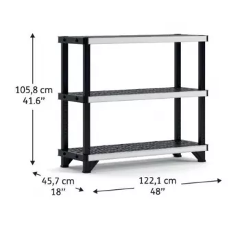 Estante KETER Fused 3 níveis 122,1x45,7x105,8cm preto