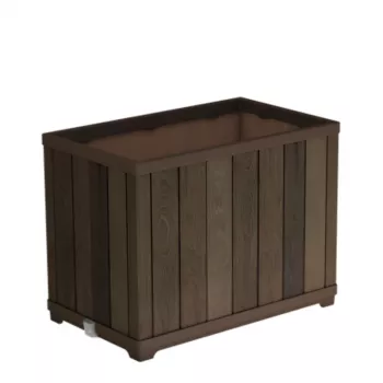 Jardineira retangular alta KETER Deco nogueira