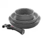 Conjunto BALLARINI Torre de 3 frigideiras Ø24cm, Ø28cm e frigideira de molho Ø16cm + 3 cabos removíveis