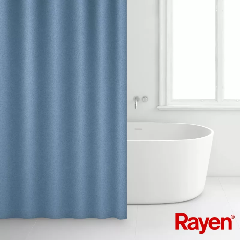 Cortinado de duche RAYEN 180x200cm azul, poliéster