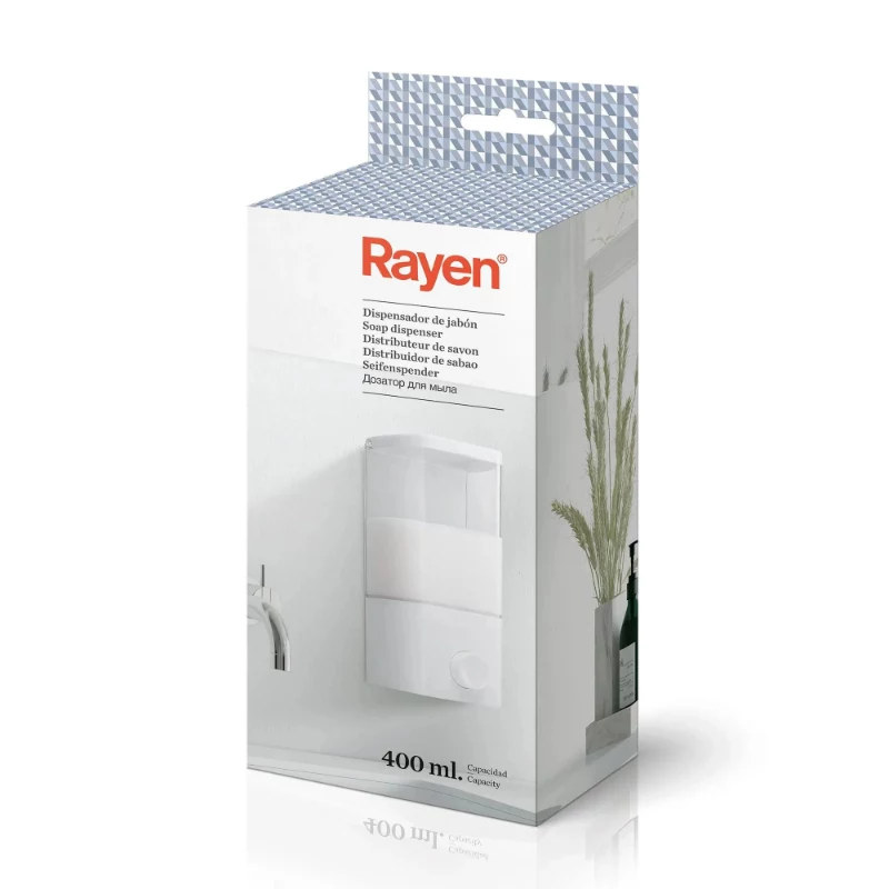 Dispensador de sabão líquido RAYEN / branco / 400ml