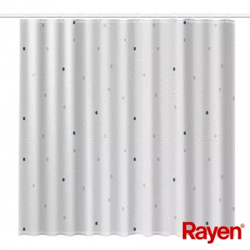Cortinado de duche RAYEN 180x200cm branco, poliéster