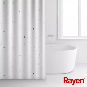 Cortinado de duche RAYEN 180x200cm branco, poliéster